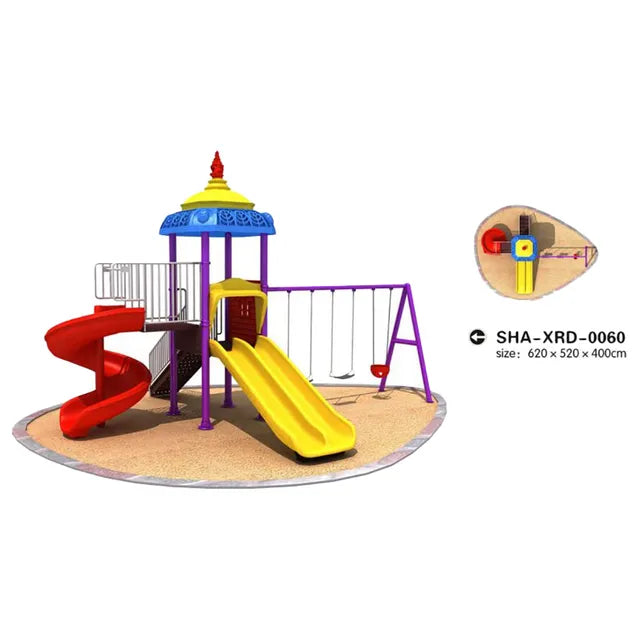 MYTS Mega Play Centre Adventure Kids Swings And Wavy Slide - Laadlee