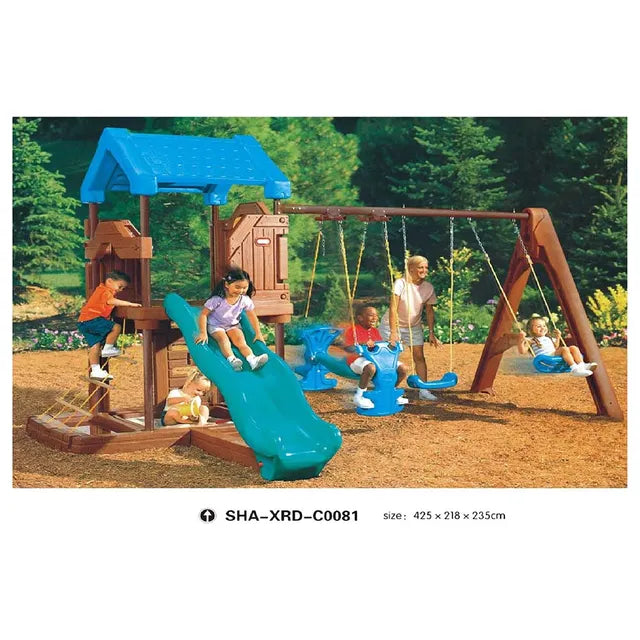 MYTS Adventure Tower Mega Kids Slide And Swings With Playful Platform - Laadlee