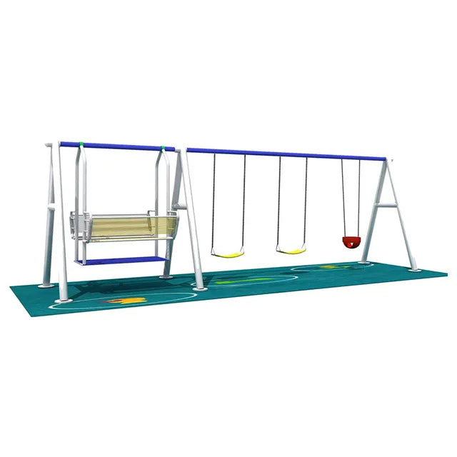 MYTS Double Swing Set With Three Play Swings 2M - Assorted
