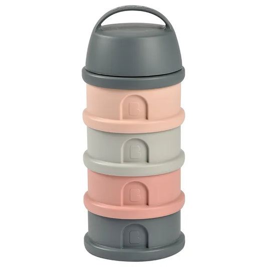 Beaba Milk Container - Mineral Grey & Pink