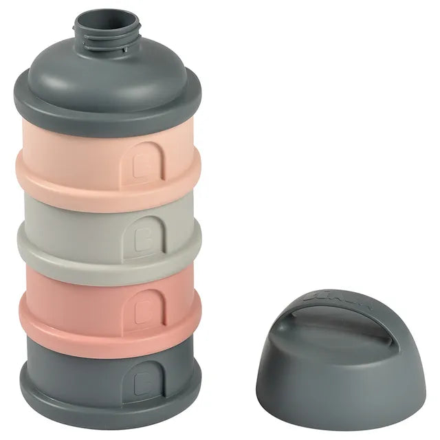 Beaba Milk Container - Mineral Grey & Pink