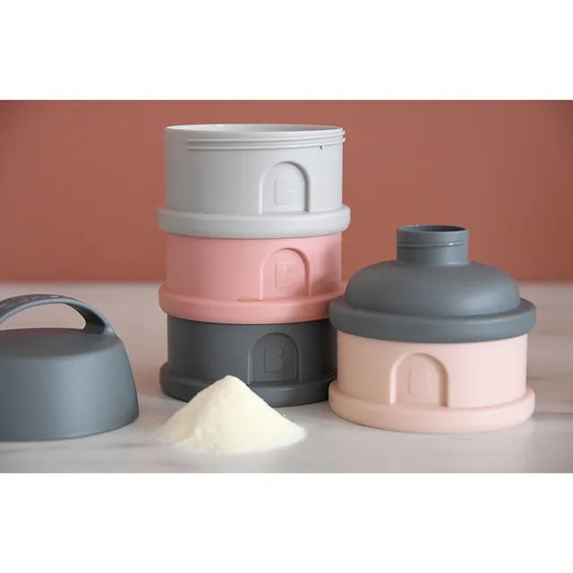 Beaba Milk Container - Mineral Grey & Pink