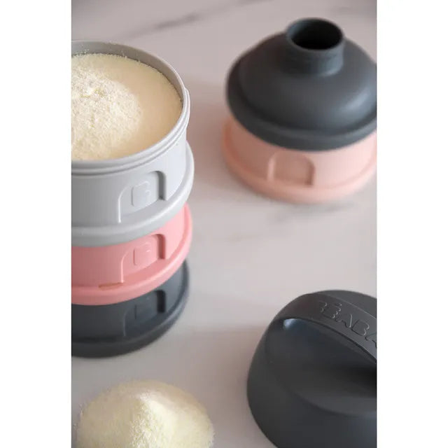 Beaba Milk Container - Mineral Grey & Pink