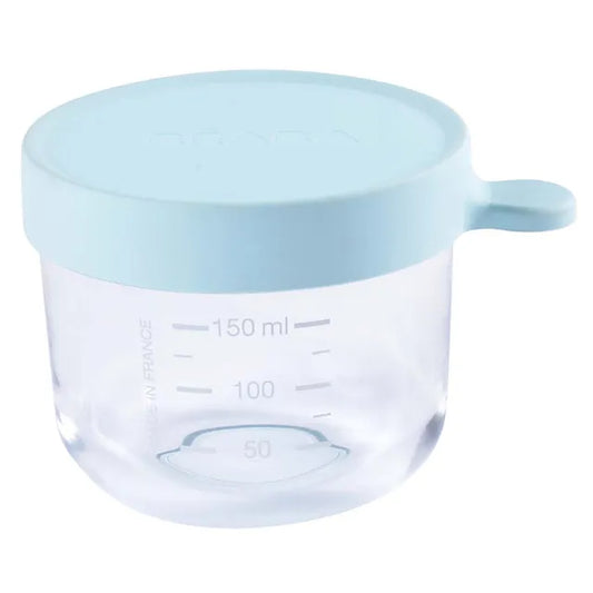 Beaba Conservation Jar Glass 150ml -Light Blue