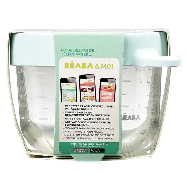 Beaba Conservation Jar Glass 150ml -Light Blue