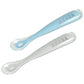 Beaba Silicone Spoon 1st Age Pack of 2 + Box - Windy Blue