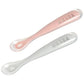 Beaba Silicone Spoon 1st Age Pack of 2 + Box - Old Pink