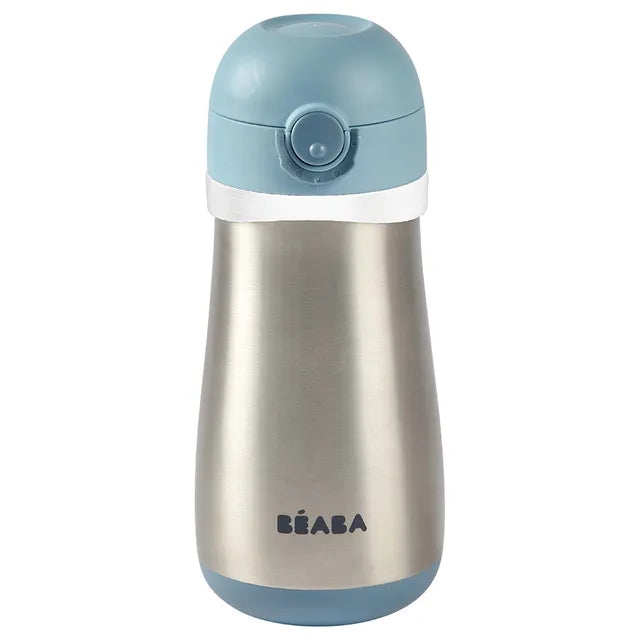 Beaba Stainless Steel Bottle 350ml + Handle - Windy Blue