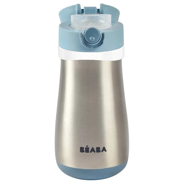 Beaba Stainless Steel Bottle 350ml + Handle - Windy Blue