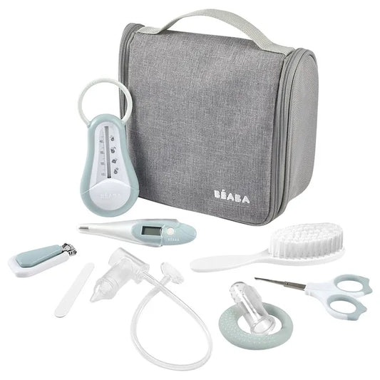 Beaba Hanging Toiletry Pouch with 9 Accessories - Blue