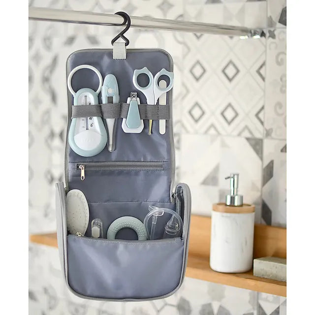 Beaba Hanging Toiletry Pouch with 9 Accessories - Blue