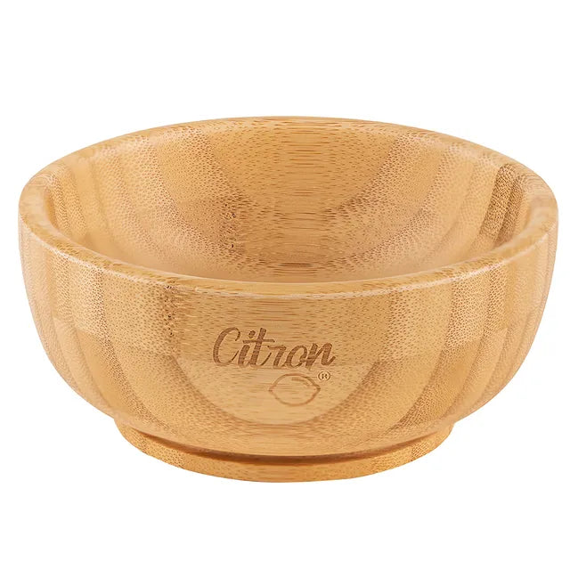 Citron Organic Bamboo Plate Suction + Spoon - Blush Pink