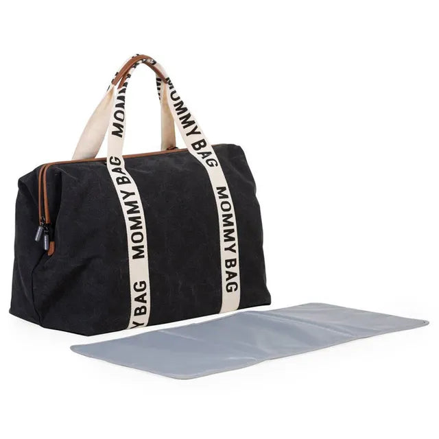 Childhome Mommy Bag Signature Canvas - Black