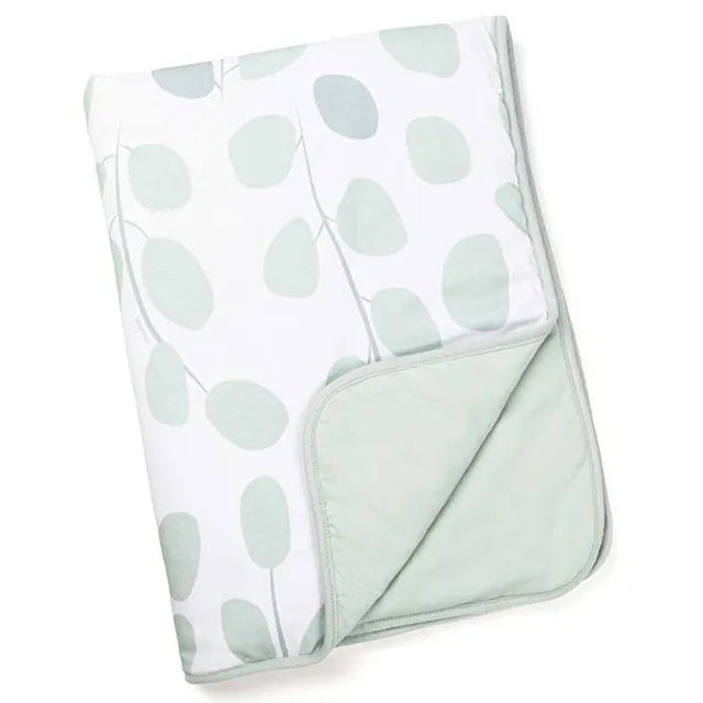 Doomoo Dream Baby Blanket - Leaves Aqua Green