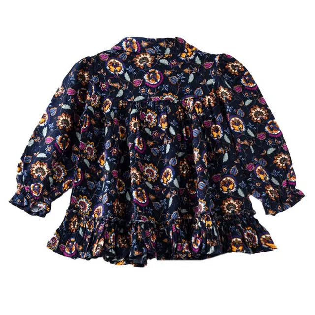 Jelliene All Over Printed Dress - Navy Blue - Laadlee