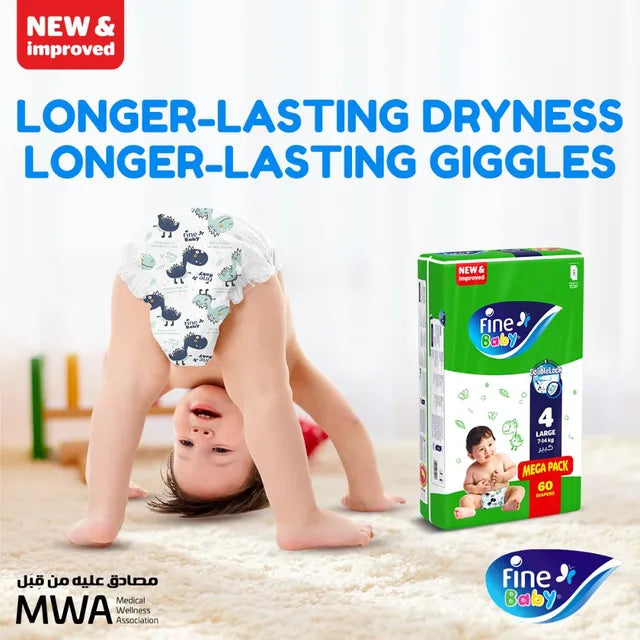 Fine Baby Diapers - Size 6 | Junior | 16+kg | 54pcs - Laadlee