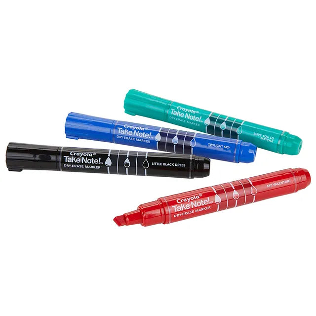 Crayola Take Note Colored Dry Erase Markers - Pack of 4