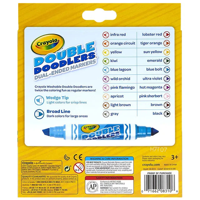 Crayola Washable Double Doodlers - Pack of 10 - Laadlee
