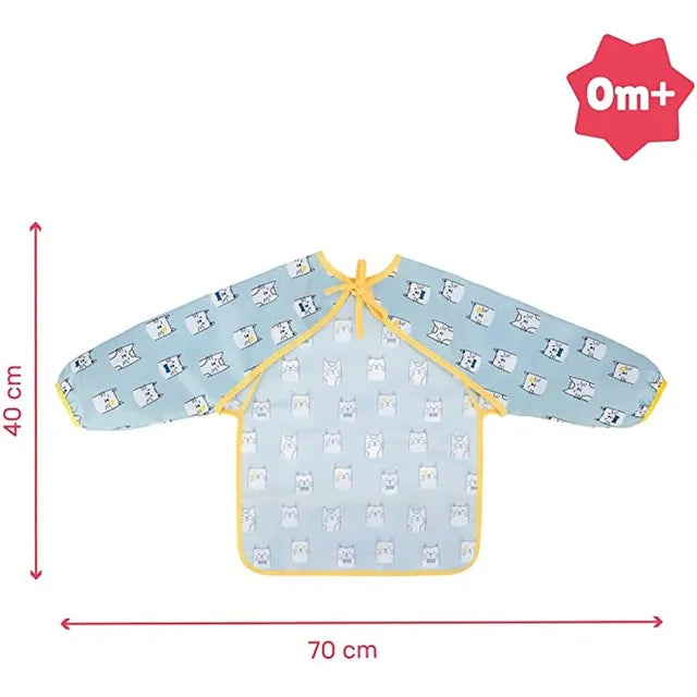 Badabulle Long Sleeve Bib - Blue - Laadlee