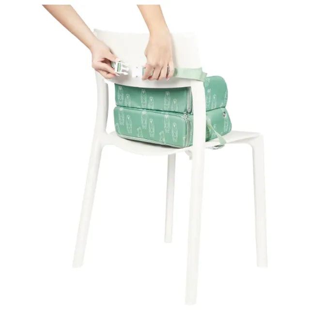 Badabulle 2 in 1 Washable Fabric Travel Booster Seat  - Green Bears - Laadlee