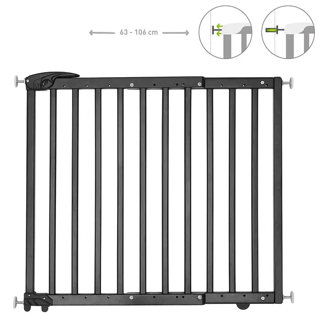 Badabulle Deco Pop Wooden Extending Safety Gate - Black - Laadlee