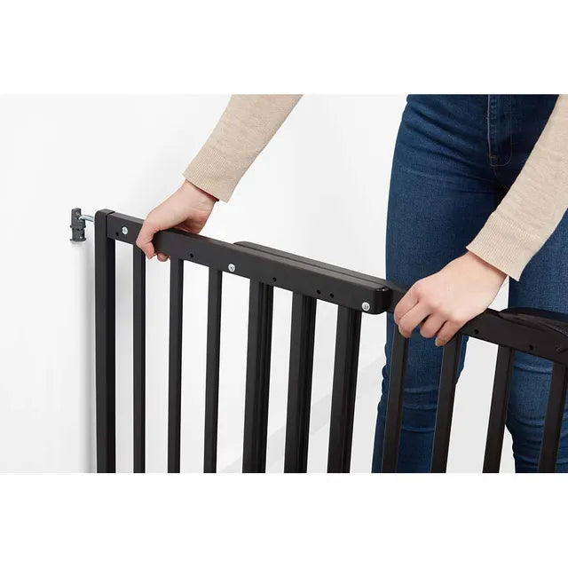 Badabulle Deco Pop Wooden Extending Safety Gate - Black - Laadlee