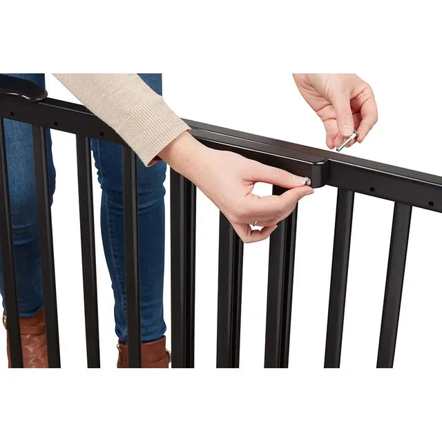 Badabulle Deco Pop Wooden Extending Safety Gate - Black - Laadlee