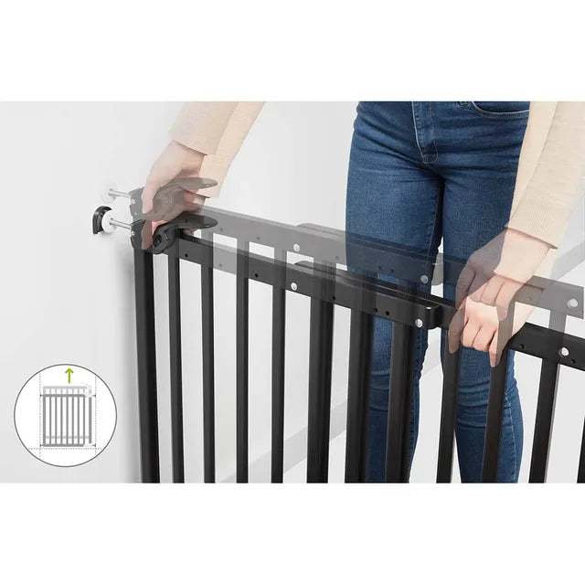 Badabulle Deco Pop Wooden Extending Safety Gate - Black - Laadlee