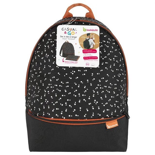 Badabulle Baby Changing Bag Backpack - Black - Laadlee