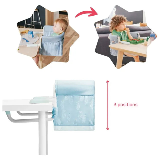 Badabulle Portable Hook on Highchair Booster Seat - Blue - Laadlee