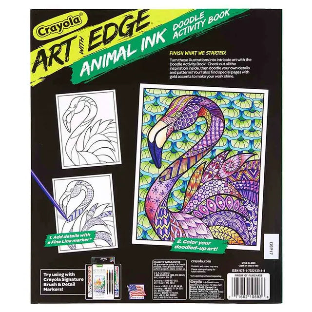 Crayola Animal Ink Doodle Activity Book - 32 pages - Laadlee