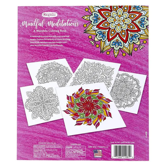 Crayola Coloring Book - Mindful Meditations (40 pages) - Laadlee