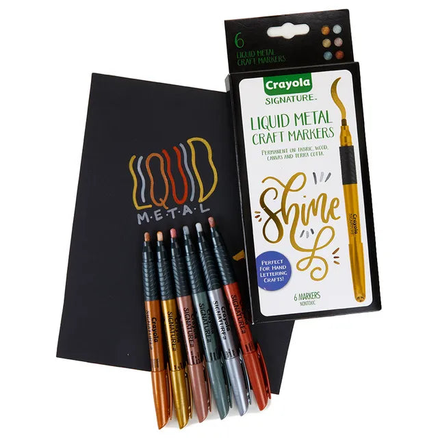 Crayola Signature Metallic Permanent Markers - Pack of 6 - Laadlee