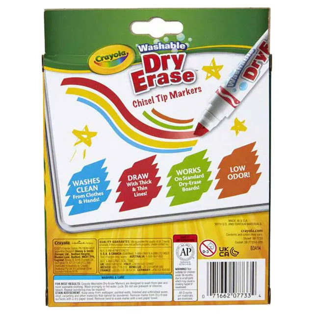 Crayola Wedge Tip Dry-Erase Washable Markers - Pack of 10 - Laadlee