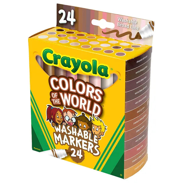 Crayola Colors of the World Skin Tone Washable Markers - Pack of 24 - Laadlee