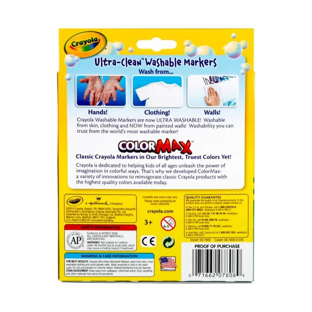 Crayola Ultra-Clean Washable Classic Broad Line Markers - Pack of 8 - Laadlee