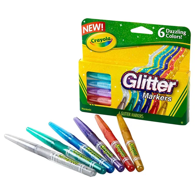 Crayola Glitter Markers - Pack of 6 - Laadlee