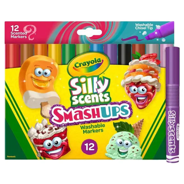 Crayola Silly Scents Wedge Tip Scented Washable Markers - Pack of 12 - Laadlee