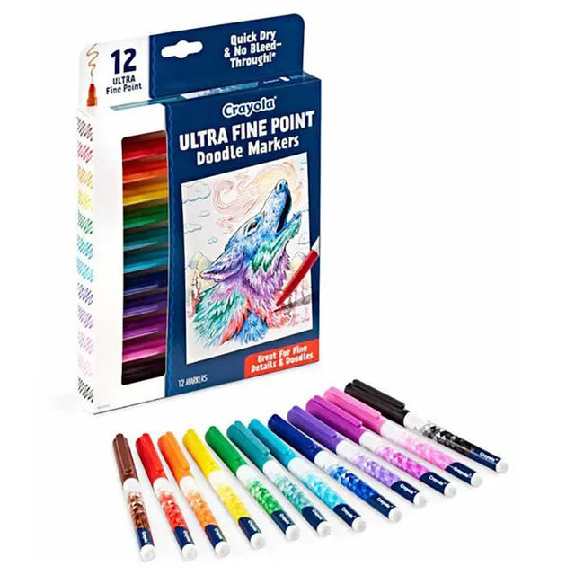 Crayola Ultra-Fine Point Doodle Markers - Pack of 12 - Laadlee