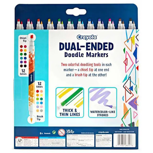 Crayola Dual-Ended Doodle Markers Pack of 12 - Laadlee