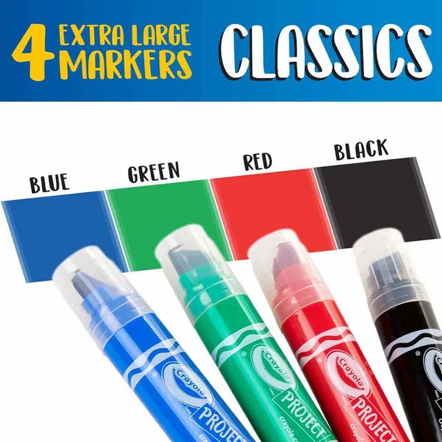 Crayola XL Poster Markers, Classic Colors - Pack of 4 - Laadlee