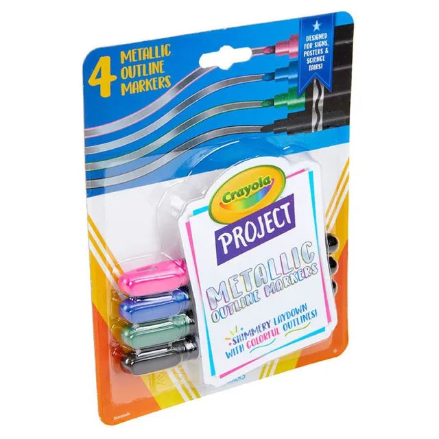 Crayola  Project Metallic Outline Markers - Pack of 4 - Laadlee