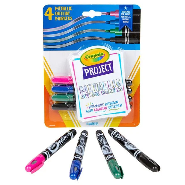 Crayola  Project Metallic Outline Markers - Pack of 4 - Laadlee