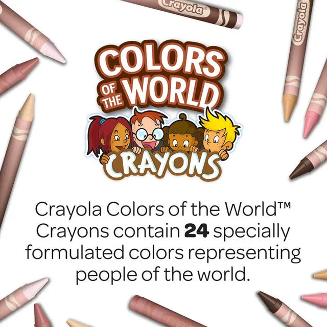 Crayola Colors of the World Skin Tone Crayons - Pack of 24 - Laadlee