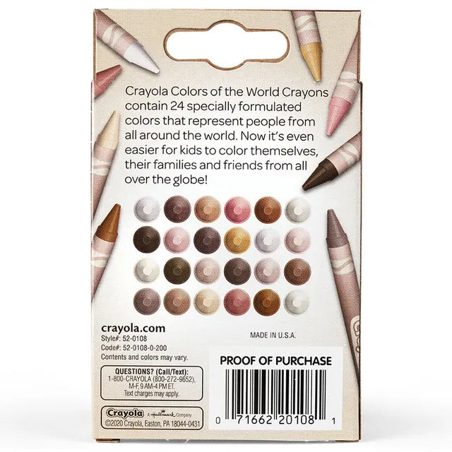 Crayola Colors of the World Skin Tone Crayons - Pack of 24 - Laadlee