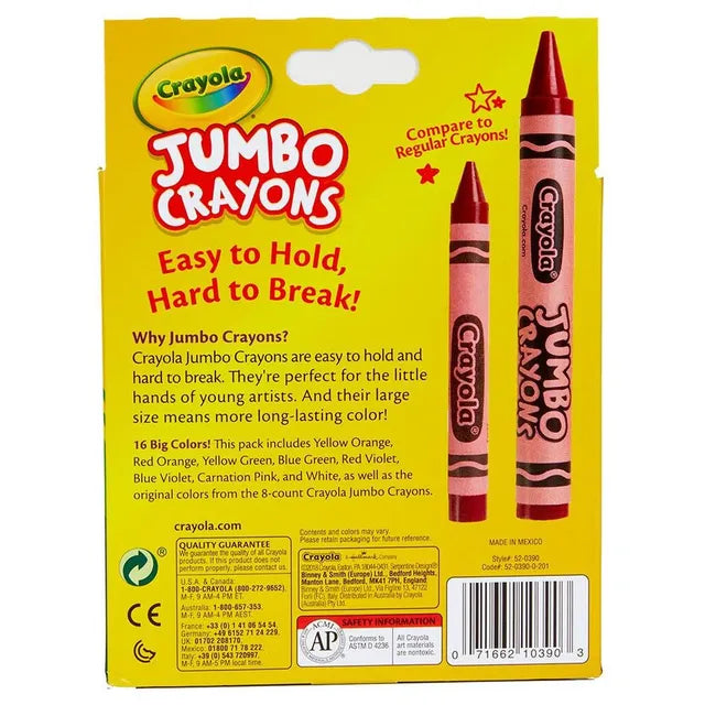 Crayola Jumbo Crayons - Pack of 16 - Laadlee