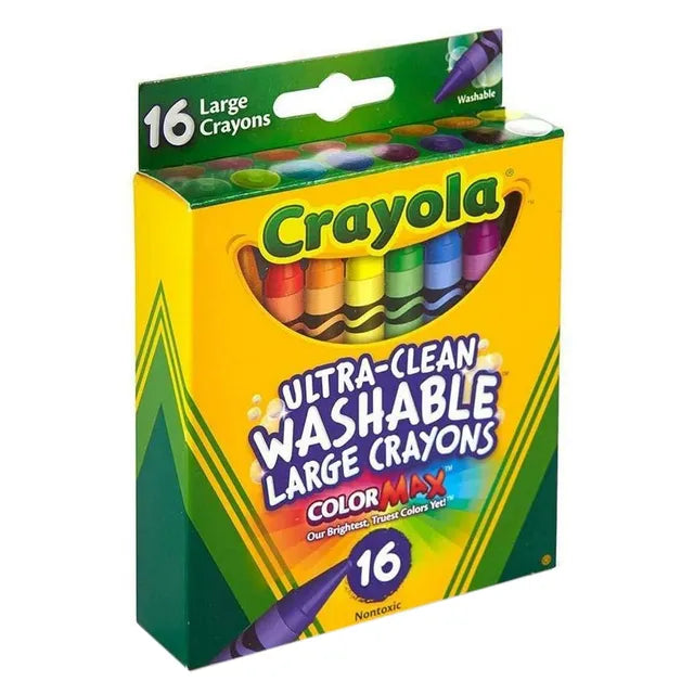 Crayola Ultra-Clean Washable Large Crayons Pack of 16 - Laadlee