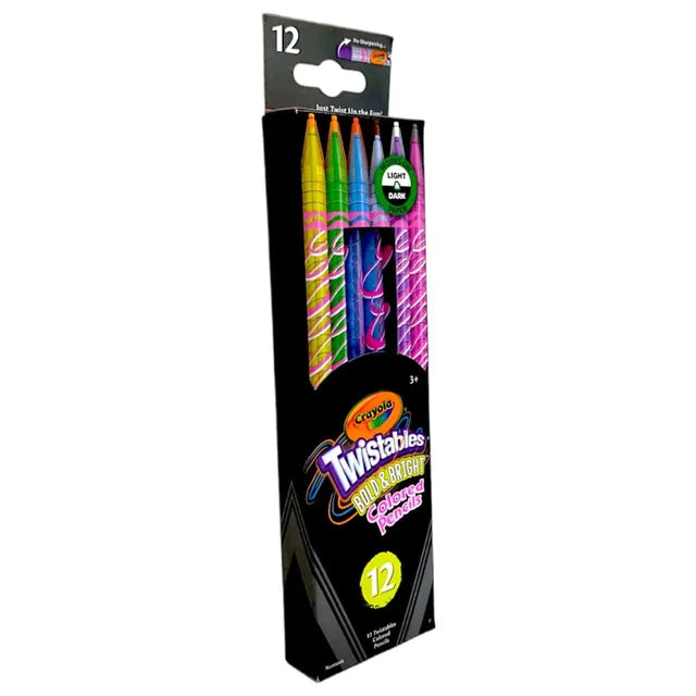 Crayola Erasable Twistables Bold and Bright Colored Pencils - Pack of 12 - Laadlee