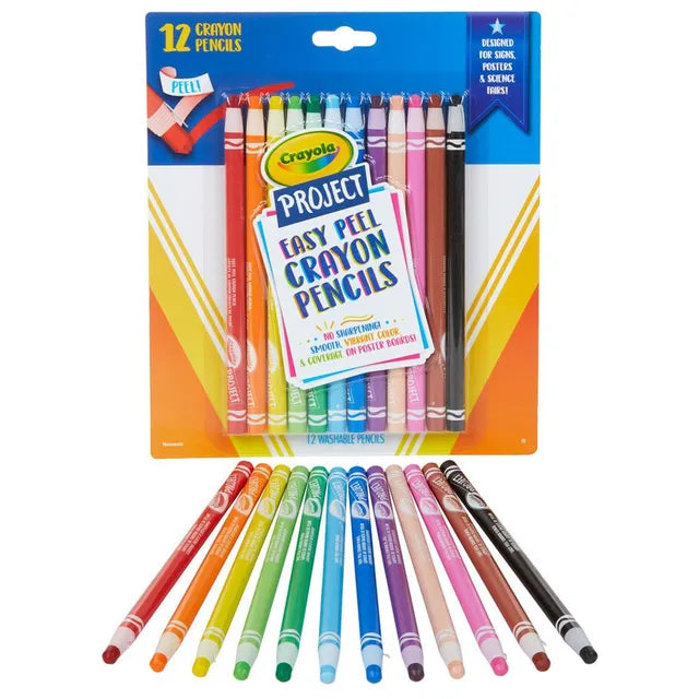 Crayola Easy Peel Crayon Pencils - Pack of 12