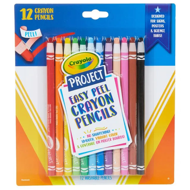 Crayola Easy Peel Crayon Pencils - Pack of 12 - Laadlee